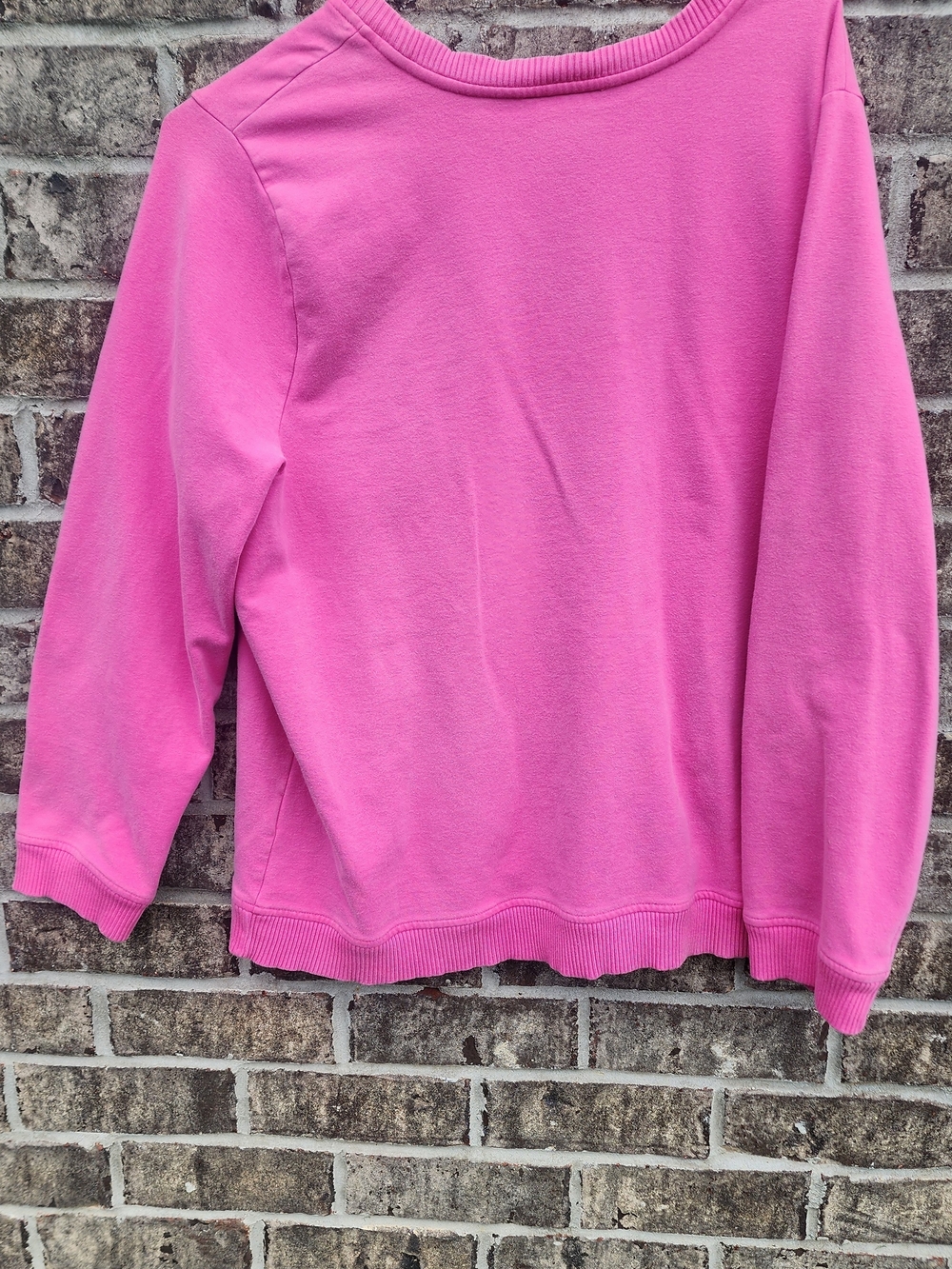 Lauren Ralph Lauren Pink Crewneck Sweatshirt with Zip Pocket Accents - Picture 2 of 7